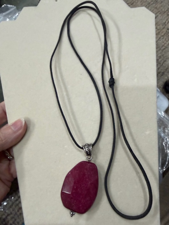 Free People Jewelry - Free People Fluorite Pendant with Brown Suede Cord
